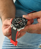 Guess Navigator Black Dial Black Rubber Strap Watch for Men - GW0264G1 Buy Now By Guess