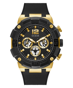 Guess Navigator Chronograph Black Dial Black Rubber Strap Watch for Men - GW0264G3 Buy Now By Guess