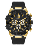 Guess Navigator Chronograph Black Dial Black Rubber Strap Watch for Men - GW0264G3 Buy Now By Guess