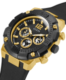 Guess Navigator Chronograph Black Dial Black Rubber Strap Watch for Men - GW0264G3 Buy Now By Guess