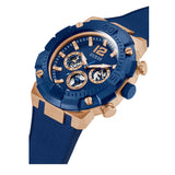 Guess Navigator Chronograph Blue Dial Blue Rubber Strap Watch for Men - GW0264G4 Buy Now By Guess