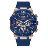 Guess Navigator Chronograph Blue Dial Blue Rubber Strap Watch for Men - GW0264G4 Buy Now By Guess