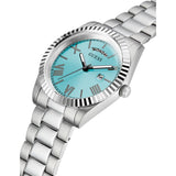 Guess Connoisseur Turquoise Dial Silver Steel Strap Watch for Men - GW0265G11 Buy Now By Guess