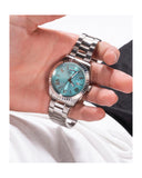 Guess Connoisseur Turquoise Dial Silver Steel Strap Watch for Men - GW0265G11 Buy Now By Guess