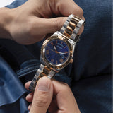 Guess Quartz Blue Dial Two Tone Steel Strap Watch For Men - GW0265G12 Buy Now By Guess