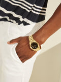 Guess Connoisseur Black Dial Gold Steel Strap Watch for Men - GW0265G3 Buy Now By Guess