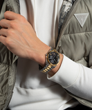 Guess Connoisseur Black Dial Two Tone Steel Strap Watch for Men - GW0265G5 Buy Now By Guess