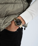 Guess Connoisseur Black Dial Two Tone Steel Strap Watch for Men - GW0265G5 Buy Now By Guess