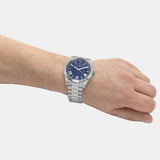 Guess Connoisseur Blue Dial Silver Steel Strap Watch for Men - GW0265G7 Buy Now By Guess