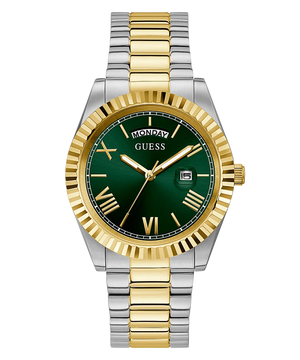 Guess Connoisseur Green Dial Two Tone Steel Strap Watch for Men - GW0265G8 Buy Now By Guess