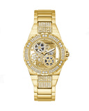 Guess Viva Diamonds Gold Dial Gold Steel Strap Watch for Women - W0111L2 Buy Now By Guess