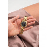 Guess Luna Diamonds Black Dial Gold Steel Strap Watch for Women - GW0307L2 Buy Now By Guess