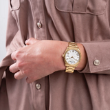 Guess Luna White Dial Gold Steel Strap Watch for Women - GW0308L2 Buy Now By Guess