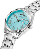 Guess Luna Quartz Blue Dial Silver Steel Strap Watch For Women - GW0308L4 Buy Now By Guess