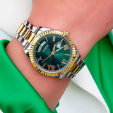 Guess Luna Quartz Green Dial Two Tone Steel Strap Watch For Women - GW0308L5 Buy Now By Guess