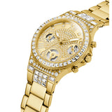 Guess Moonlight Multi Function Diamonds Gold Dial Gold Steel Strap Watch for Women - GW0320L2 Buy Now By Guess