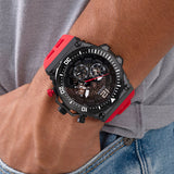 Guess Navigator Black Dial Black Rubber Strap Watch for Men - GW0264G1 Buy Now By Guess