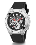 Guess Third Grear Multi Function Black Dial Black Rubber Strap Watch for Men- GW0334G1 Buy Now By Guess