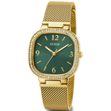 Guess Quartz Green Dial Gold Mesh Strap Watch For Women - GW0354L5 Buy Now By Guess