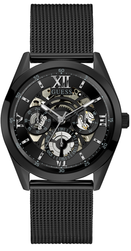 Guess Analog Multifunction Black Dial Black Mesh Bracelet Watch for Men - GW0368G3 Buy Now By Guess