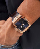 Guess Phoenix Blue Dial Brown Leather Strap Watch for Men - GW0386G2 Buy Now By Guess