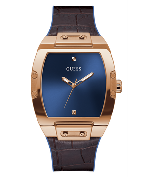 Guess Phoenix Blue Dial Brown Leather Strap Watch for Men - GW0386G2 Buy Now By Guess