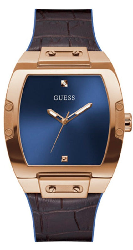 Guess Phoenix Blue Dial Brown Leather Strap Watch for Men - GW0386G2 Buy Now By Guess