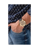 Guess Tailor Gold Dial Black Leather Strap Watch for Men - GW0389G2 Buy Now By Guess