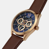 Guess Tailor Analog Blue Dial Brown Leather Strap Watch for Men - GW0389G3 Buy Now By Guess