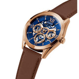 Guess Tailor Analog Blue Dial Brown Leather Strap Watch for Men - GW0389G3 Buy Now By Guess