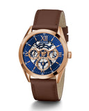 Guess Tailor Analog Blue Dial Brown Leather Strap Watch for Men - GW0389G3 Buy Now By Guess