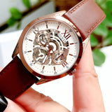 Guess Multi-Function Chronograph White Dial Brown Leather Strap Watch For Men - GW0389G8 Buy Now By Guess
