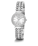 Guess Gala Diamonds Silver Dial Silver Steel Strap Watch for Women - GW0401L1 Buy Now By Guess