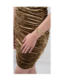 Guess Gala Diamonds Gold Dial Gold Steel Strap Watch for Women - GW0401L2 Buy Now By Guess