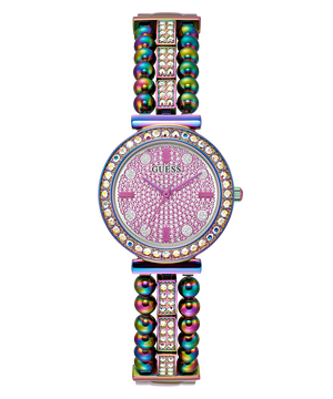 Guess Intricate Iridescent Crystals Purple Dial Purple Steel Strap Watch for Women - GW0401L4 Buy Now By Guess