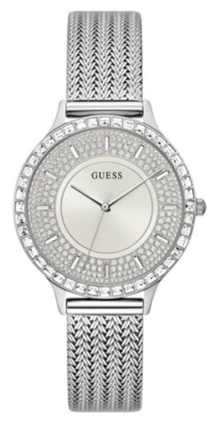 Guess Soiree Diamonds Silver Dial Silver Mesh Bracelet Watch for Women - GW0402L1 Buy Now By Guess