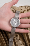 Guess Soiree Diamonds Silver Dial Silver Mesh Bracelet Watch for Women - GW0402L1 Buy Now By Guess