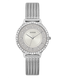 Guess Soiree Diamonds Silver Dial Silver Mesh Bracelet Watch for Women - GW0402L1 Buy Now By Guess