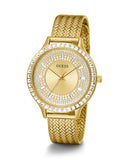 Guess Soiree Diamonds Gold Dial Gold Mesh Bracelet Watch for Women - GW0402L2 Buy Now By Guess