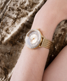 Guess Soiree Diamonds Rose Gold Dial Rose Gold Mesh Bracelet Watch for Women - GW0402L3 Buy Now By Guess