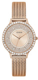 Guess Soiree Diamonds Rose Gold Dial Rose Gold Mesh Bracelet Watch for Women - GW0402L3 Buy Now By Guess