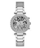 Guess Solstice Diamonds Silver Dial Silver Steel Strap Watch for Women - GW0403L1 Buy Now By Guess