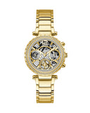 Guess Solstice Diamonds Gold Dial Gold Steel Strap Watch for Women - GW0403L2 Buy Now By Guess