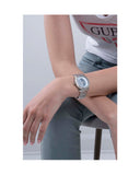 Guess Glitter Burst Diamonds Blue Dial Silver Steel Strap Watch for Women - GW0405L1 Buy Now By Guess