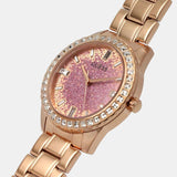 Guess Glitter Diamonds Pink Dial Rose Gold Steel Strap Watch for Women - GW0405L3 Buy Now By Guess