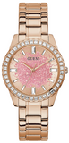 Guess Glitter Diamonds Pink Dial Rose Gold Steel Strap Watch for Women - GW0405L3 Buy Now By Guess