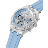 Guess Heiress Diamonds Blue Dial Blue Rubber Strap Watch for Women - GW0407L1 Buy Now By Guess