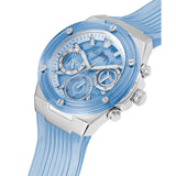 Guess Athena Active Life Clear White Dial Blue Rubber Strap Watch for Women - GW0409L1 Buy Now By Guess