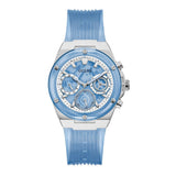 Guess Athena Active Life Clear White Dial Blue Rubber Strap Watch for Women - GW0409L1 Buy Now By Guess