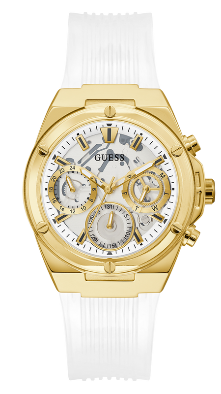 Guess Athena White Dial White Rubber Strap Watch for Women - GW0409L2 Buy Now By Guess